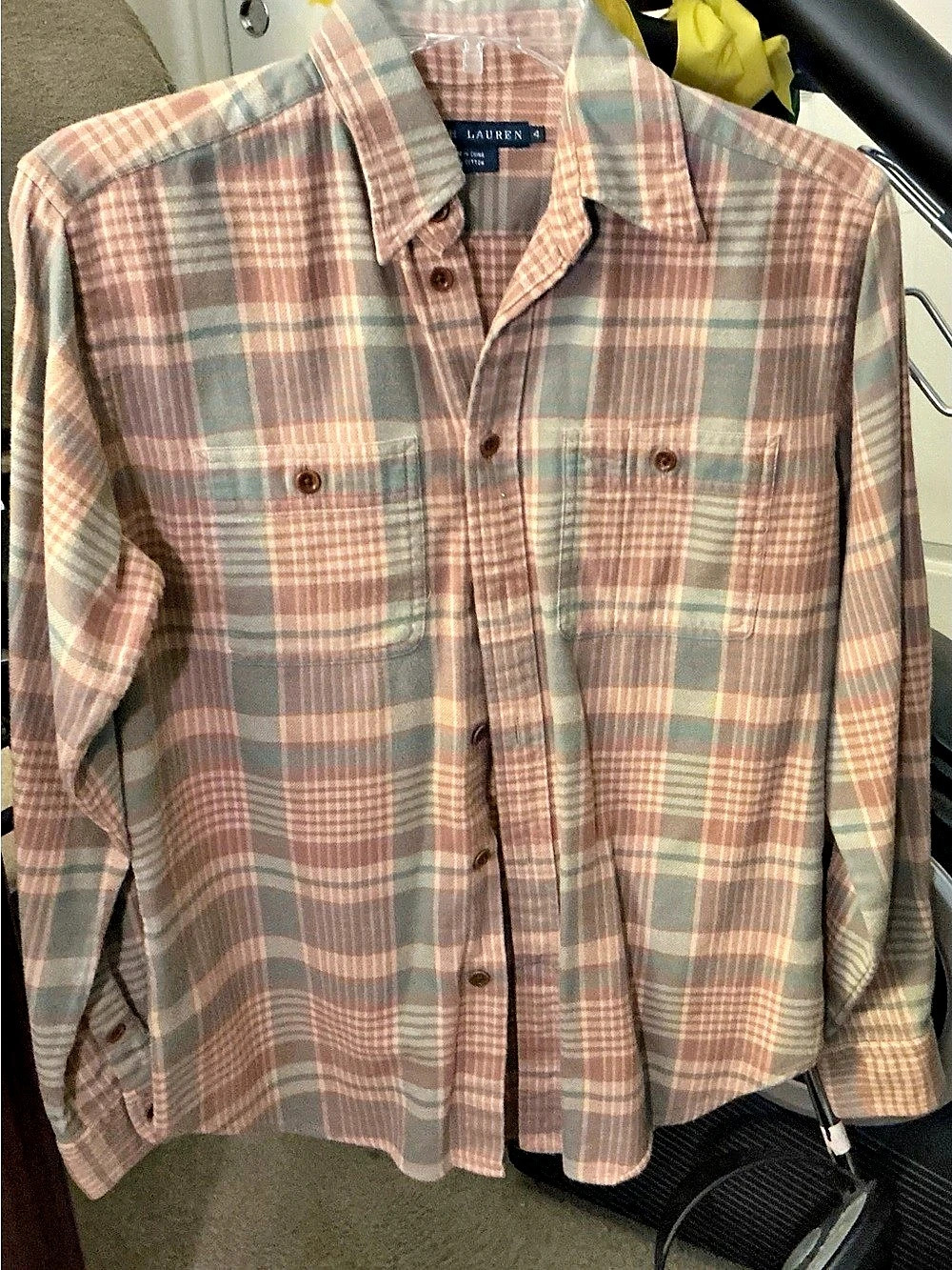 Ralph Lauren Plaid Cotton Button Down Size 4